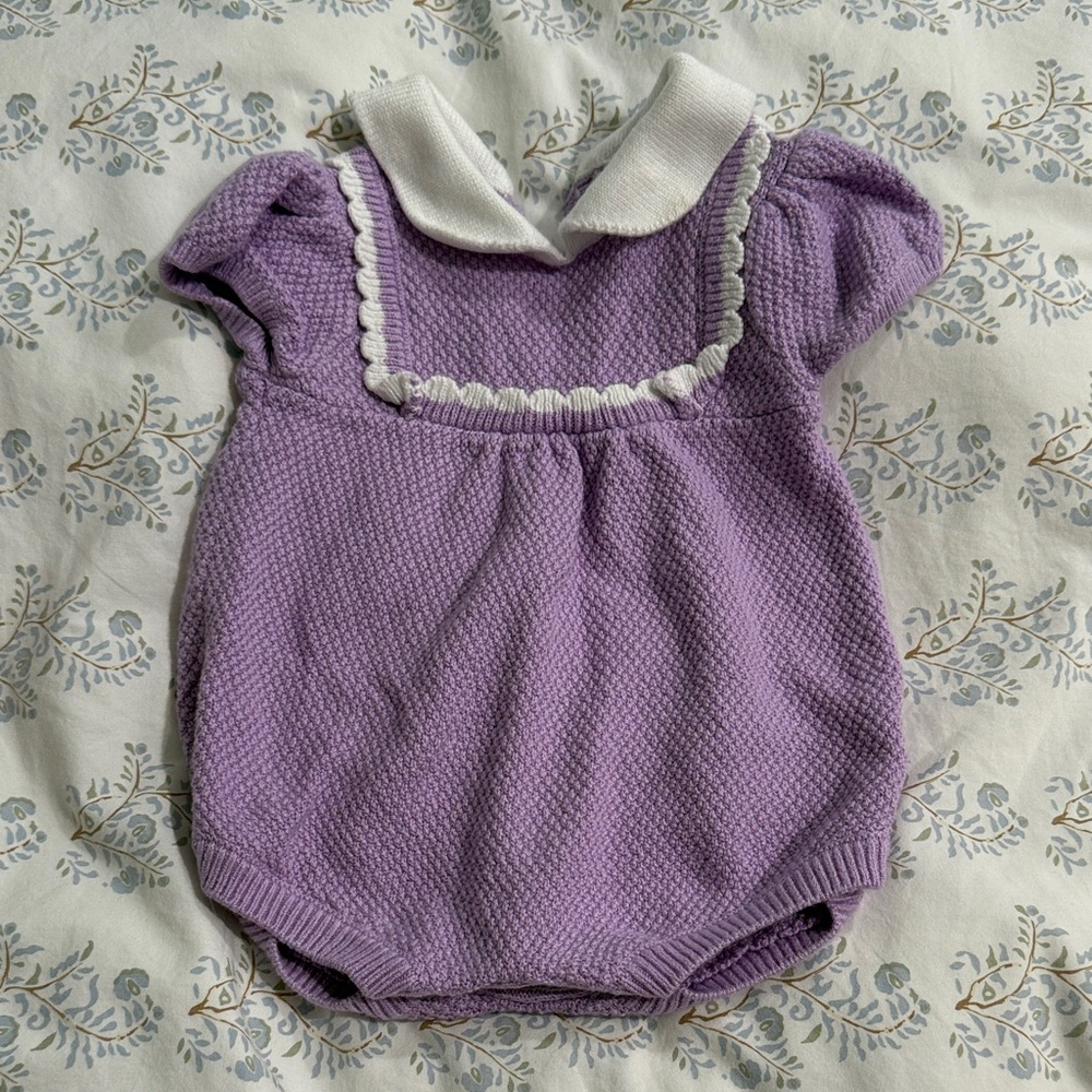 Janie and Jack Purple Knit One Piece